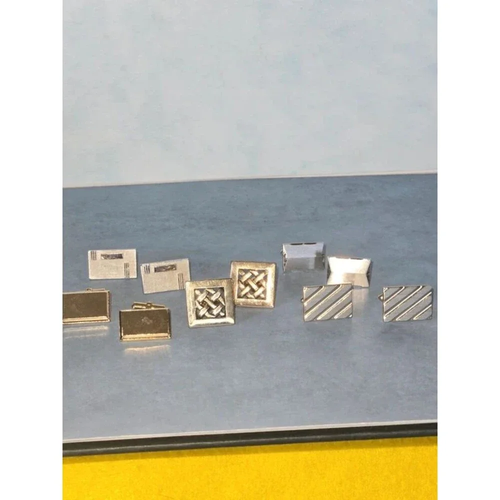 Vtg. Men's Silver Tone Cufflinks Lot (B-1) #5